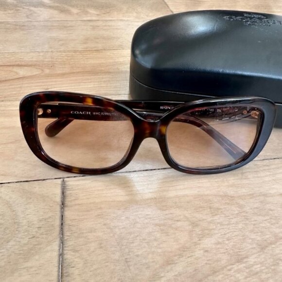 COACH SIGNATURE RECTANGLE FRAMES DARK TORTOISE STYLE L1142 AND CASE RETAIL $200 main image 6